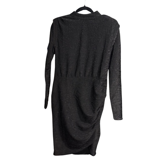 Halogen Black with Silver Sparkle Bodycon Dress with Mock Neck NWOT - Picture 1 of 5